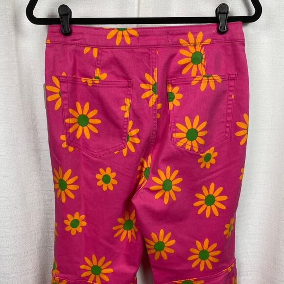 Free People Pink Floral Youthquake Wide Leg Crop Pants Sz.30 NWT - Picture 13 of 16